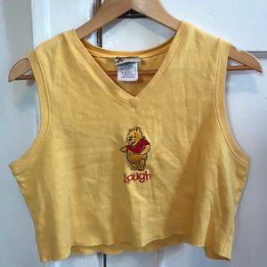Cropped Winnie The Pooh Yellow Shirt Disney